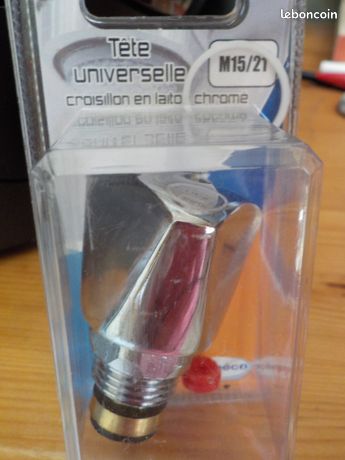Tête universelle de robinet croisillon laiton chrome 15/21