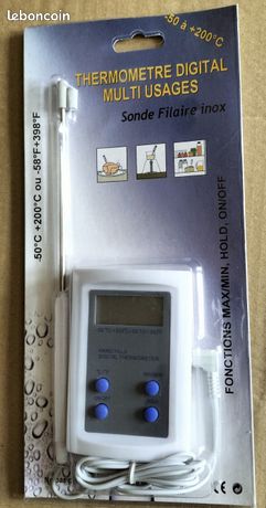 Thermomètre digital multi-usages avec sonde inox