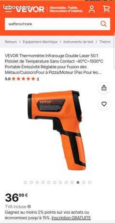 Thermomètre infrarouge vevor