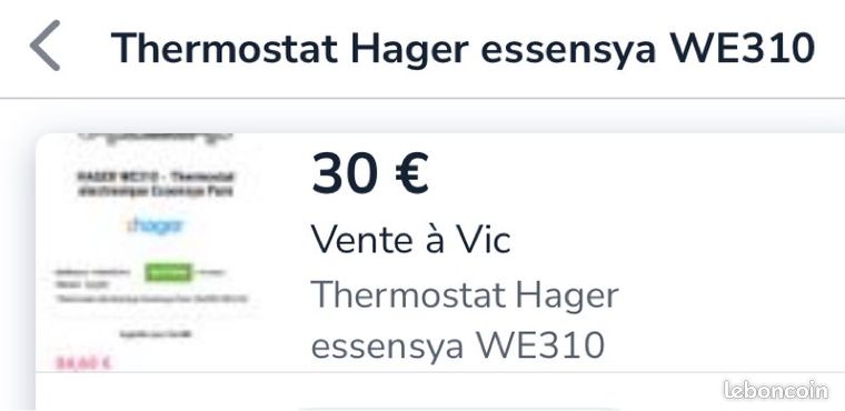 Thermostat Hager essensya WE310