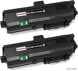 TK-1150 Lot de 2 cartouches de toner compatibles avec Kyocera TK-1150 TK1150 pour imprimante Kyocera M2135dn P2235dn P2235dw M2635dw M2635dn M2735dn M2135 P2235 Noir
