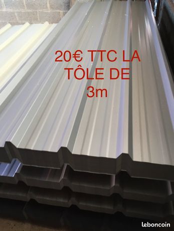 Tole de toles bac acier simple coloris bleu roi longueur 3m00 PRO