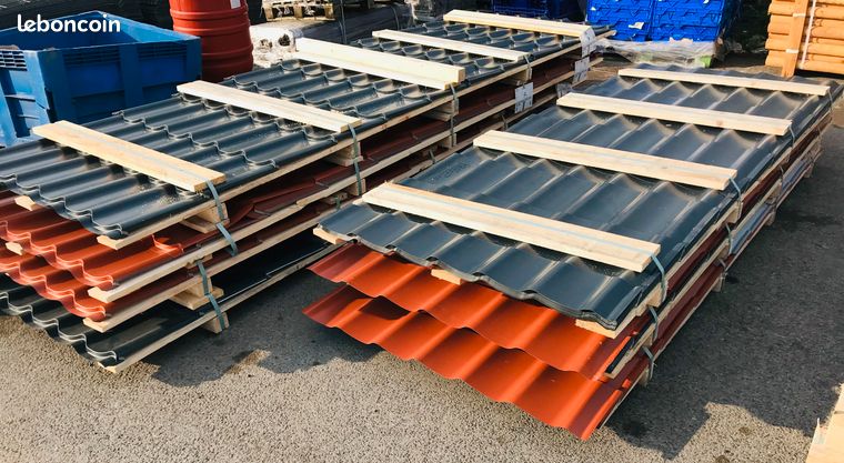 TOLE IMITATION TUILE - Ral 7016 ou 8004 - L3m -4m