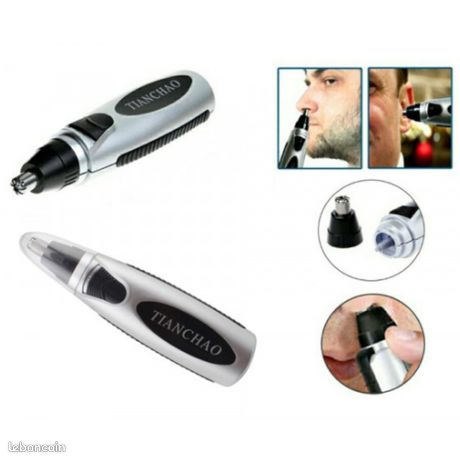 Tondeuse nez, oreilles et sourcils sans fil – Tondeuse visage homme/femme gris compact