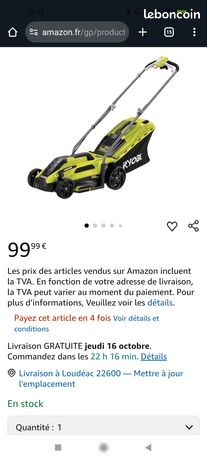 Tondeuse Ryobi RLM13E335