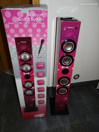 Tour de son multimédia étoiles Audiosonic 2x25W bluetooth MP3 karaoké