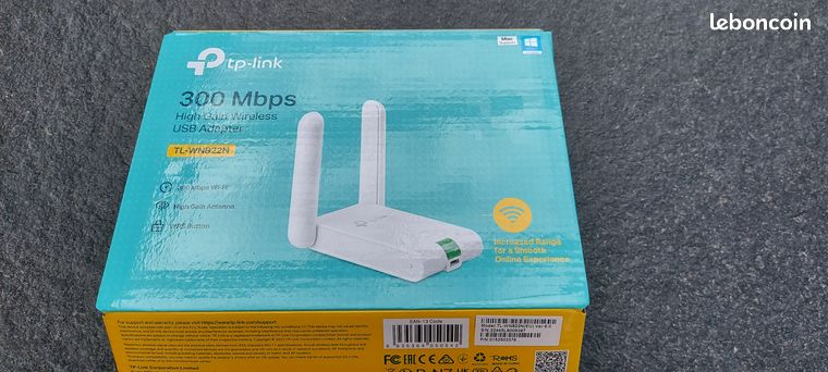 TP-Link 300Mbps High Gain Wireless N USB Adapter TL-WN822NTP-Link TL-WN822N. Technologie de connectivité Sans fil Interface de l'hôte Mini-USB Interface WLAN