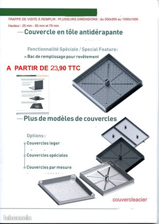 TRAPPE DE VISITE 400x 400 x H : 25 mm à carreler Classe : A15