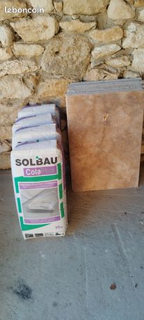 Travertin 60 x40 1er choix + colle