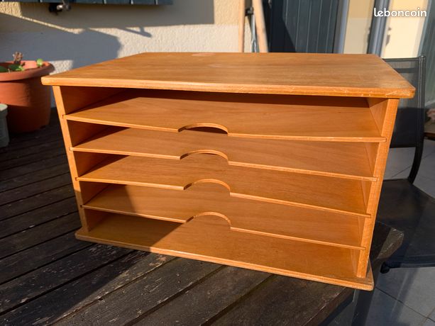 Trieur classeur de bureau bois trieur 5 casiers à poser