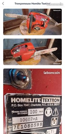 Tronçonneuse vintage en panne