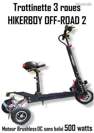 Trottinette électrique pour personne à mobilité réduite pmr tout terrain off road 3 roues hikerboys