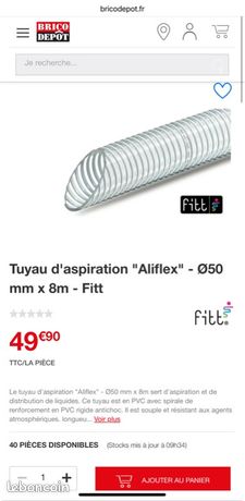Tuyau d'aspiration "Aliflex" Ø50 mm x 8m Fitt