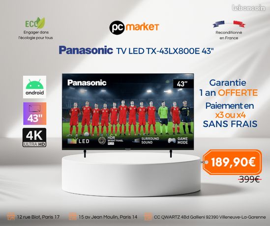 Tv Panasonic TV LED TX-43LX800E 43"