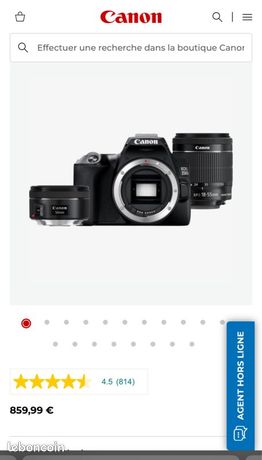 Urgent Canon Eos 250 D + objectif + boîte