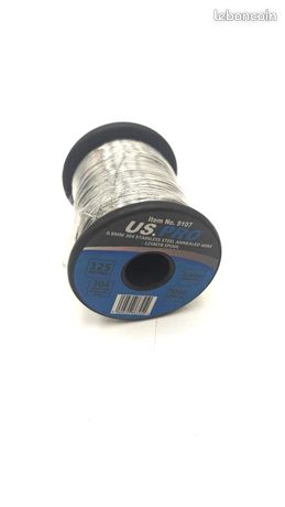 US PRO acier inoxydable Fil de verrouillage Fil de sécurité torsadé 08 mm Environ 125 mètres 9107