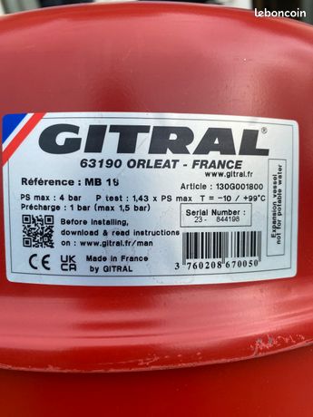 Vase d'expansion chauffage 18L