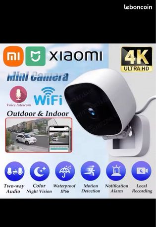 Vend Neuf Xiaomi 4K Mini caméra de sécurité couleur Vision nocturne moniteur WiFi IP65 étanche détection de mouvement Surveillance avec Audio bidirectionnel