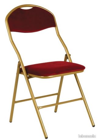 Vends chaises pliantes métal et velours rouge classé M1