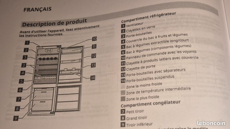 refrigérateur-congélateur encastrable Ikea Tinad