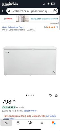 grand congélateur fagor 4 en 1 700 litres
