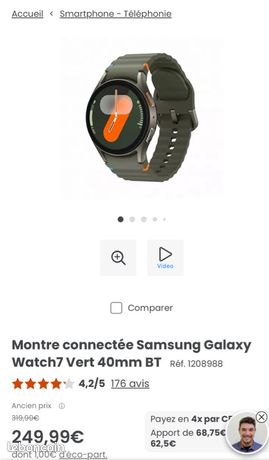 montre connectée Samsung Watch 7 vert