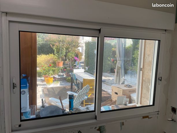 Vente fenêtre coulissante aluminium avec volet roulant électrique
