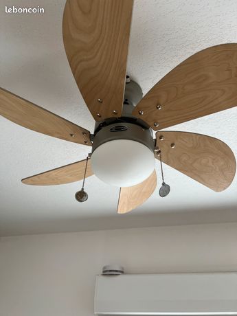 Ventilateur de plafond luminaire Westinghouse Turbo Swirl Titane 6 pales télécommandé