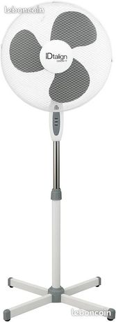 Ventilateur sur pied 41 cm - 3 vitesses + Oscillant + Hauteur réglable 115cm-125cm
