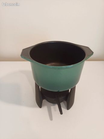 Véritable Service à Fondue en Fonte émaillée