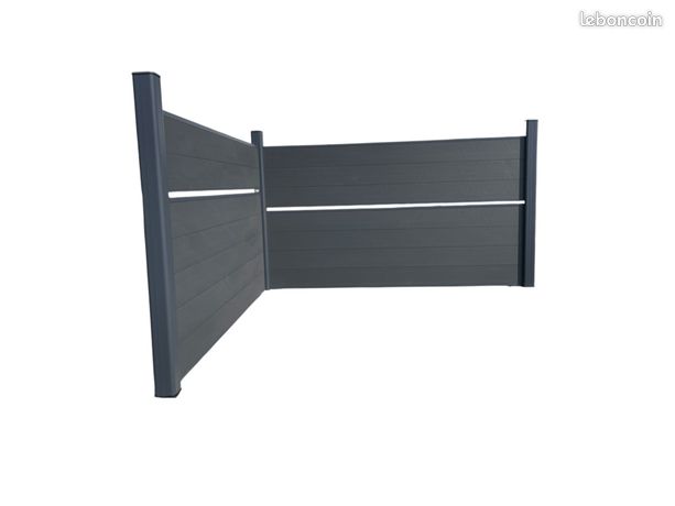 VERTEX Clôture en ALUMINIUM & BOIS COMPOSITE