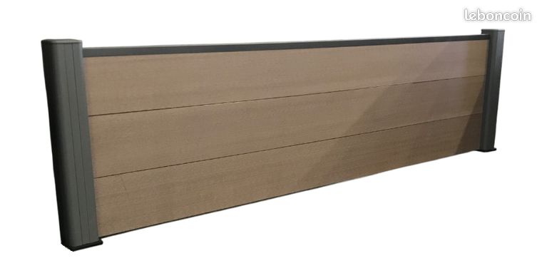 VERTEX Clôture en ALUMINIUM & BOIS COMPOSITE