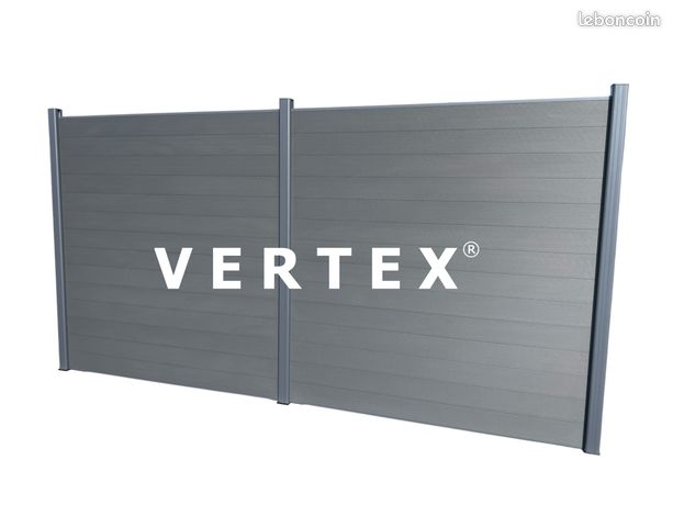 VERTEX Clôture en ALUMINIUM & BOIS COMPOSITE