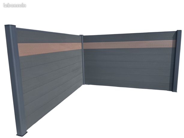 VERTEX Clôture en ALUMINIUM & BOIS COMPOSITE