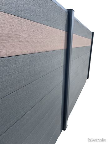 VERTEX Clôture en ALUMINIUM & BOIS COMPOSITE