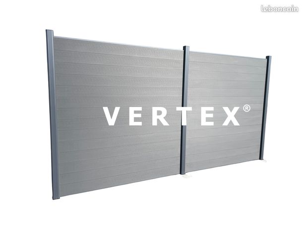 VERTEX Clôture en ALUMINIUM & BOIS COMPOSITE