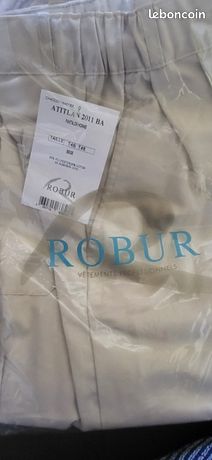 Vêtement professionnel metiers de bouche pour homme pantalon de la.marque ROBUR neuf sous blister taille 48