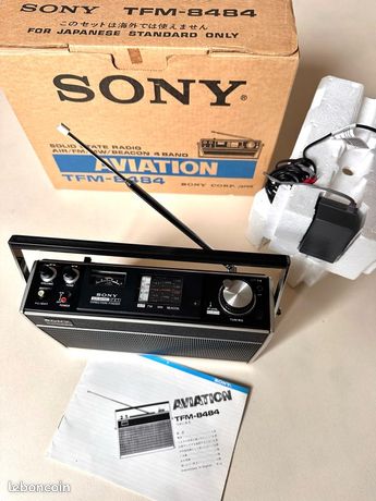 Vintage 1977 Radio SONY TFM-8484 Aviation/Air FM Beacon Made in Japan NOS similaire TFM-8600 W transistor crown national panasonic hitashi toshiba sharp années 70 80