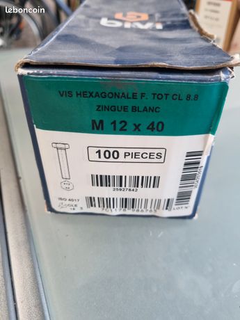 Vis avec ecrou m12/40