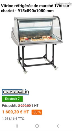 Vitrine réfrigérée de marché