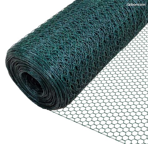 VOUNOT Grillage a Poule en PVC Gaine Vert 1x25m
