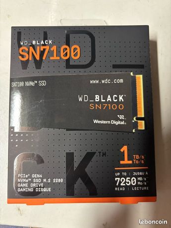 WD_BLACK SN7100 1 To NVMe SSD M.2 2280 Vitesse de Lecture/Écriture jusqu'à 7250/6900 MB/s Next Gen TLC 3D NAND Dashboard Parfaite avec Les Ordinateurs et systèmes Gaming Portables