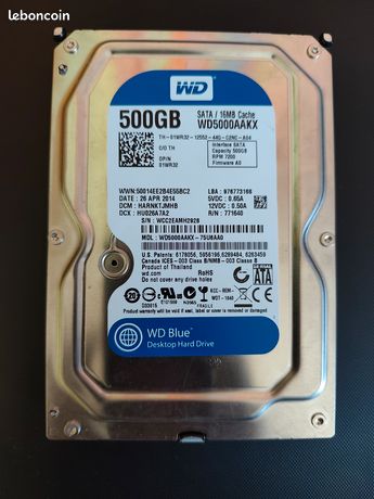 Western Digital WD5000AAKX-75U6AA0 Disque dur 500Go