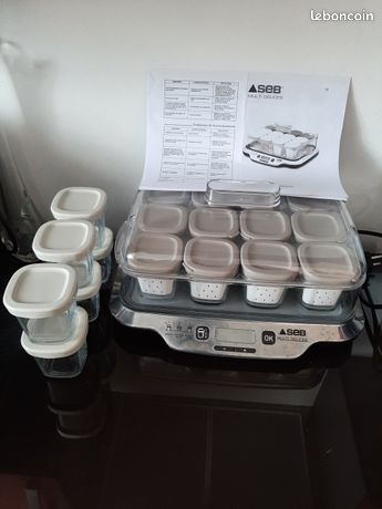 Yaourtière seb multidélices 18 pots en verre 18 couvercles 12 faisselles