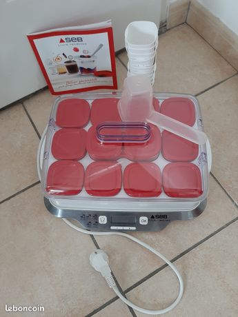 Yaourtière SEB multi délices express 5 programmes 12 pots yaourts en verre-recettes-louche plastique